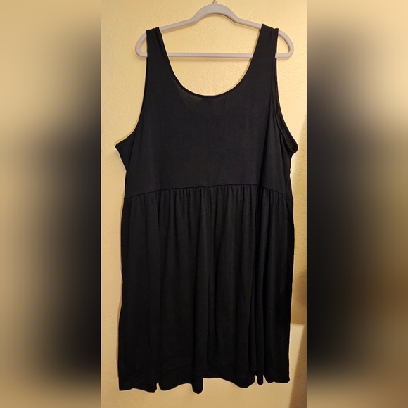 Ava & Viv Black Sleeveless Scoop-neck Babydoll Empire Waist Midi Dress Size 3X - Picture 6 of 12